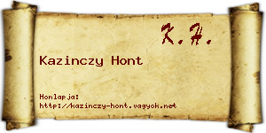 Kazinczy Hont névjegykártya
